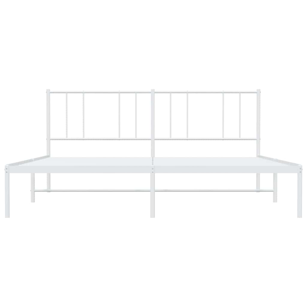 sengeramme med sengegavl 200x200 cm metal hvid