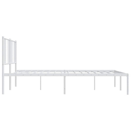 sengeramme med sengegavl 200x200 cm metal hvid