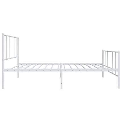 sengeramme med sengegavl og fodgærde 75x190 cm metal hvid