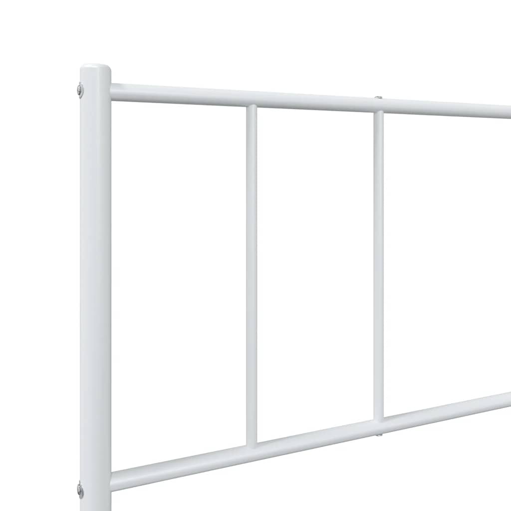 sengeramme med sengegavl og fodgærde 75x190 cm metal hvid