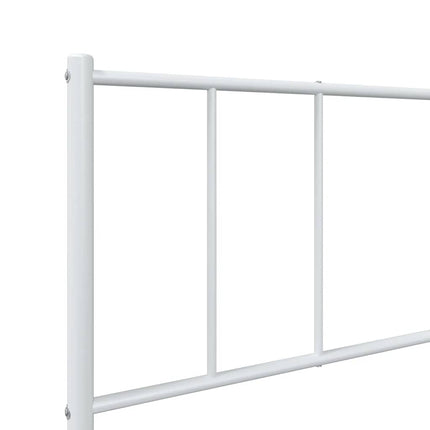 sengeramme med sengegavl og fodgærde 75x190 cm metal hvid