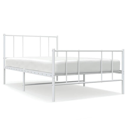 sengeramme med sengegavl og fodgærde 80x200 cm metal hvid