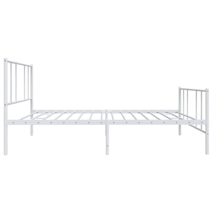 sengeramme med sengegavl og fodgærde 80x200 cm metal hvid