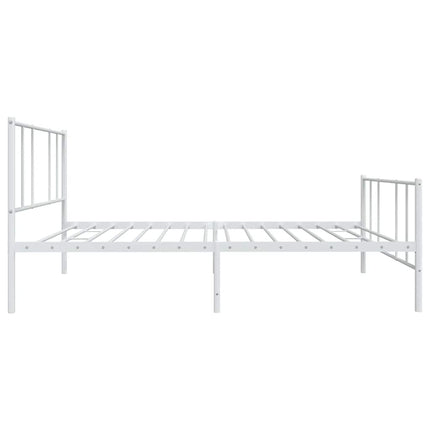 sengeramme med sengegavl og fodgærde 90x190 cm metal hvid