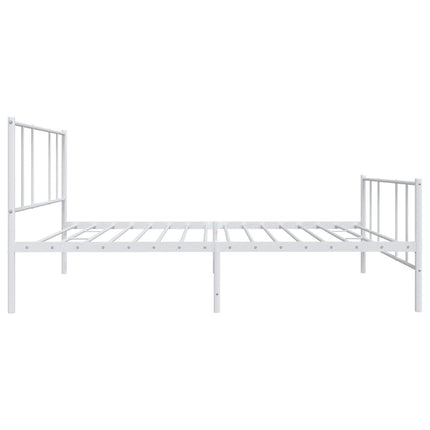 sengeramme med sengegavl og fodgærde 90x200 cm metal hvid