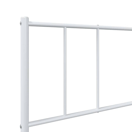 sengeramme med sengegavl og fodgærde 90x200 cm metal hvid