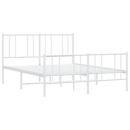 sengeramme med sengegavl og fodgærde 120x190 cm metal hvid