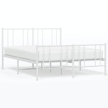 sengeramme med sengegavl og fodgærde 120x200 cm metal hvid