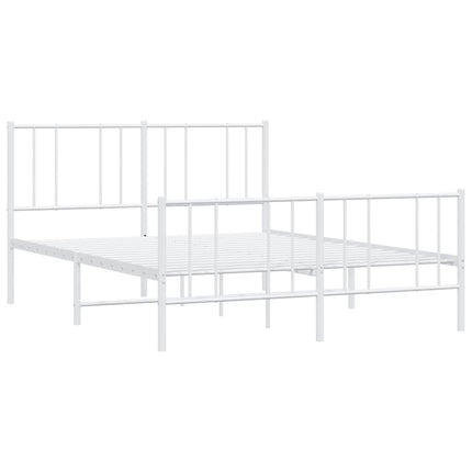 sengeramme med sengegavl og fodgærde 135x190 cm metal hvid