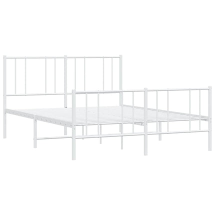 sengeramme med sengegavl og fodgærde 150x200 cm metal hvid