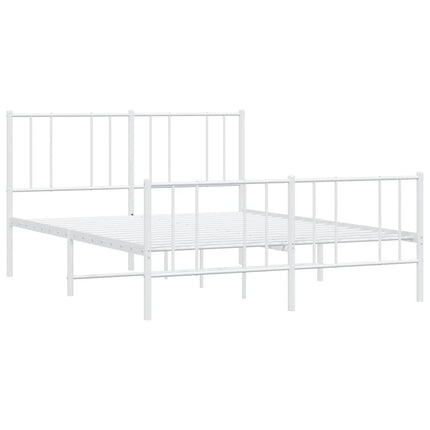 sengeramme med sengegavl og fodgærde 160x200 cm metal hvid