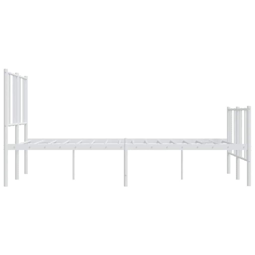 sengeramme med sengegavl og fodgærde 160x200 cm metal hvid
