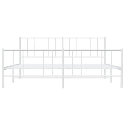 sengeramme med sengegavl og fodgærde 180x200 cm metal hvid