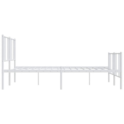 sengeramme med sengegavl og fodgærde 180x200 cm metal hvid
