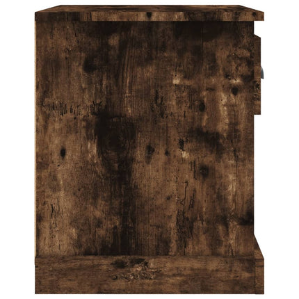 sengeborde 2 stk. 39x39x47,5 cm konstrueret træ røget eg