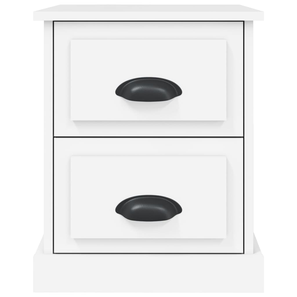 sengebord 39x39x47,5 cm konstrueret træ hvid