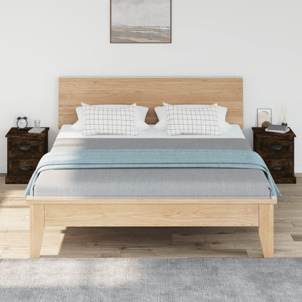 sengeborde 2 stk. 39x39x47,5 cm konstrueret træ røget eg