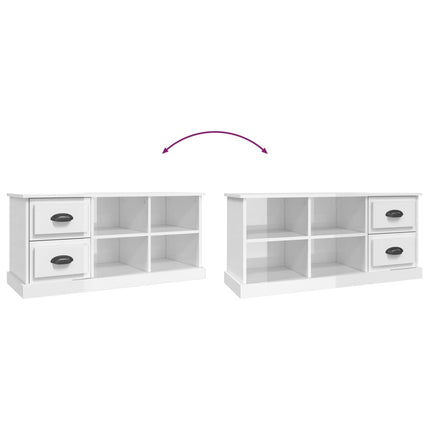 tv-bord 102x35,5x47,5 cm konstrueret træ hvid højglans