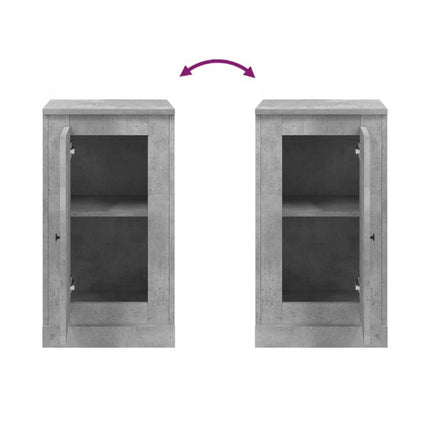 skænk 37,5x35,5x67,5 cm konstrueret træ betongrå