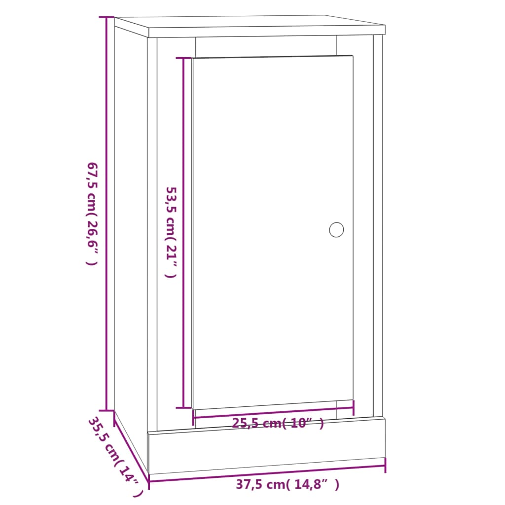 skænk 37,5x35,5x67,5 cm konstrueret træ betongrå