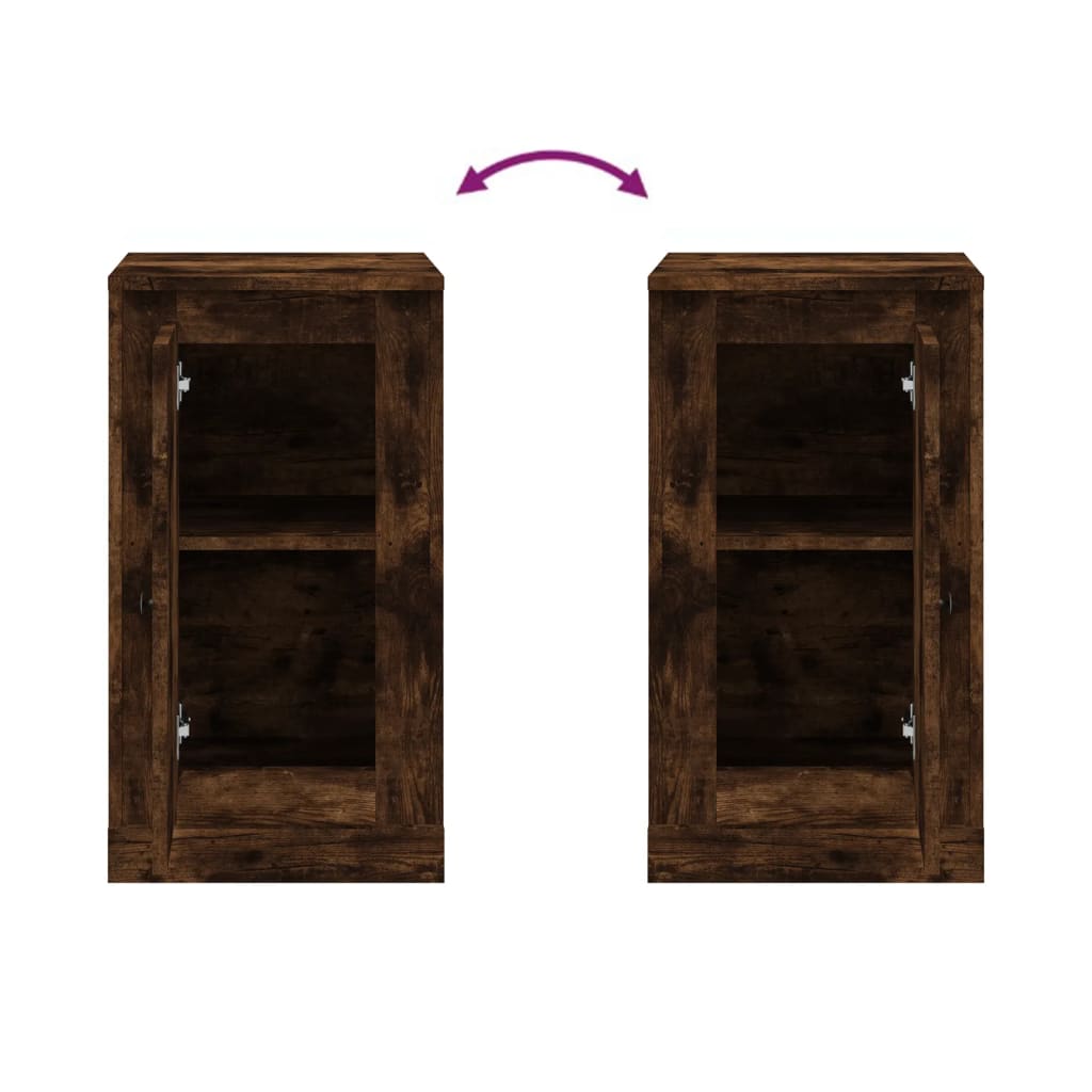 skænk 37,5x35,5x67,5 cm konstrueret træ røget egetræsfarve