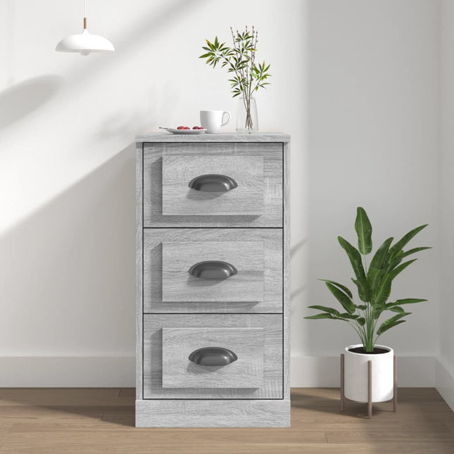 skænk 36x35,5x67,5 cm konstrueret træ grå sonoma-eg