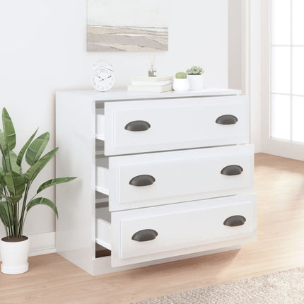 skænk 70x35,5x67,5 cm konstrueret træ hvid højglans