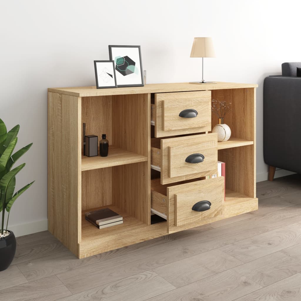 skænk 104,5x35,5x67,5 cm konstrueret træ sonoma-eg