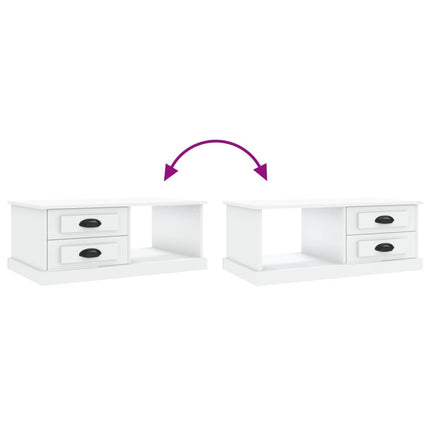 sofabord 90x50x35 cm konstrueret træ hvid