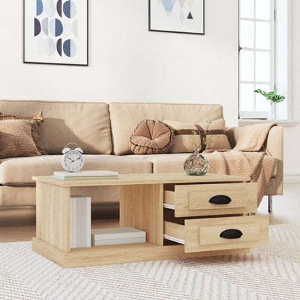 sofabord 90x50x35 cm konstrueret træ sonoma-eg