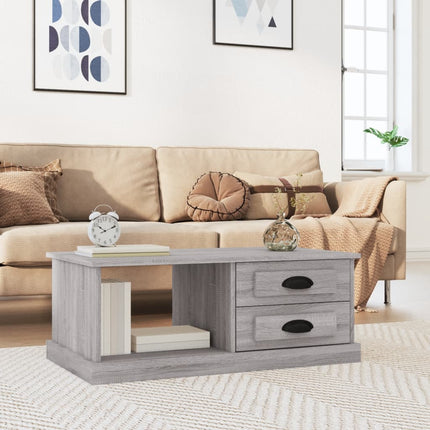 sofabord 90x50x35 cm konstrueret træ grå sonoma-eg