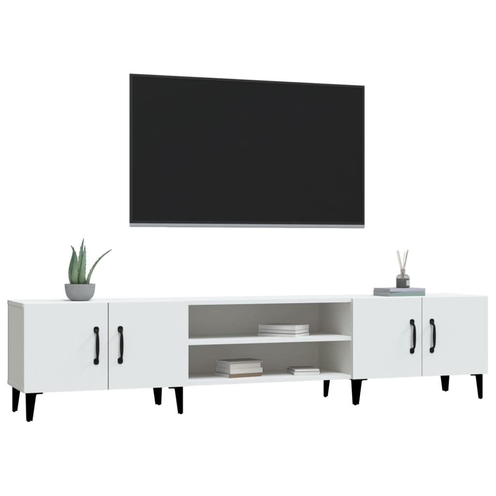 TV-skab hvid 180x31,5x40 cm konstrueret træ