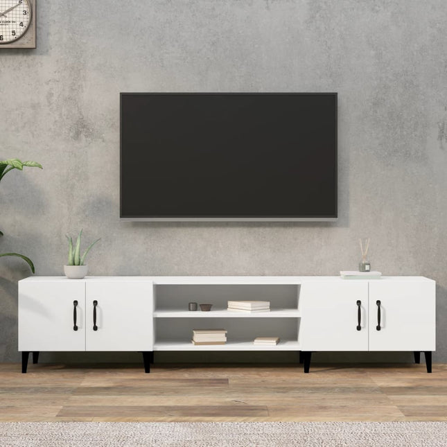 TV-skab hvid 180x31,5x40 cm konstrueret træ