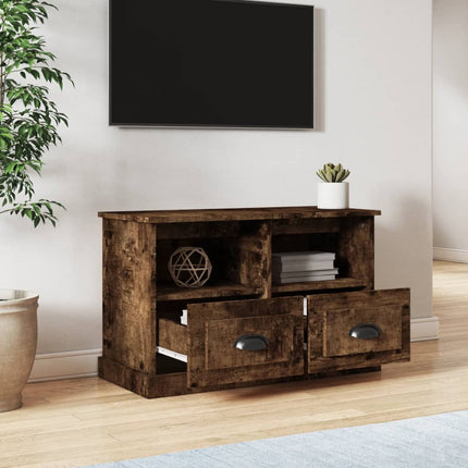 tv-bord 80x35x50 cm konstrueret træ røget egetræsfarve