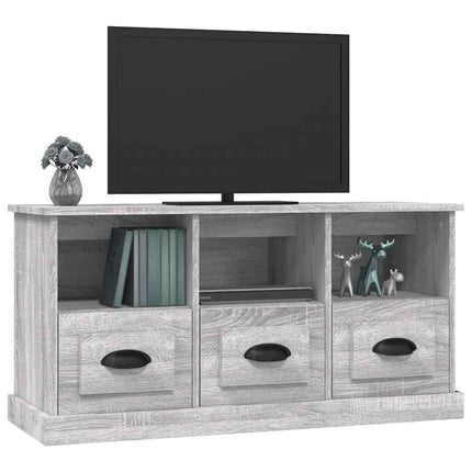 tv-bord 100x35x50 cm konstrueret træ grå sonoma-eg
