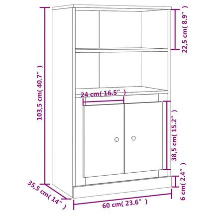 skænk 60x35,5x103,5 cm konstrueret træ sonoma-eg