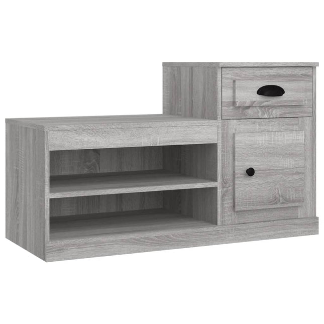 skoskab 100x42x60 cm konstrueret træ grå sonoma-eg