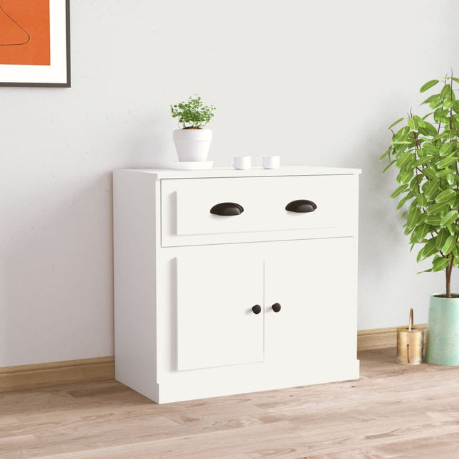 skænk 70x35,5x67,5 cm konstrueret træ hvid