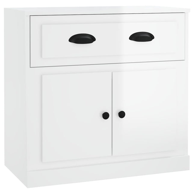 skænk 70x35,5x67,5 cm konstrueret træ hvid højglans