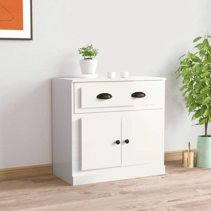 skænk 70x35,5x67,5 cm konstrueret træ hvid højglans