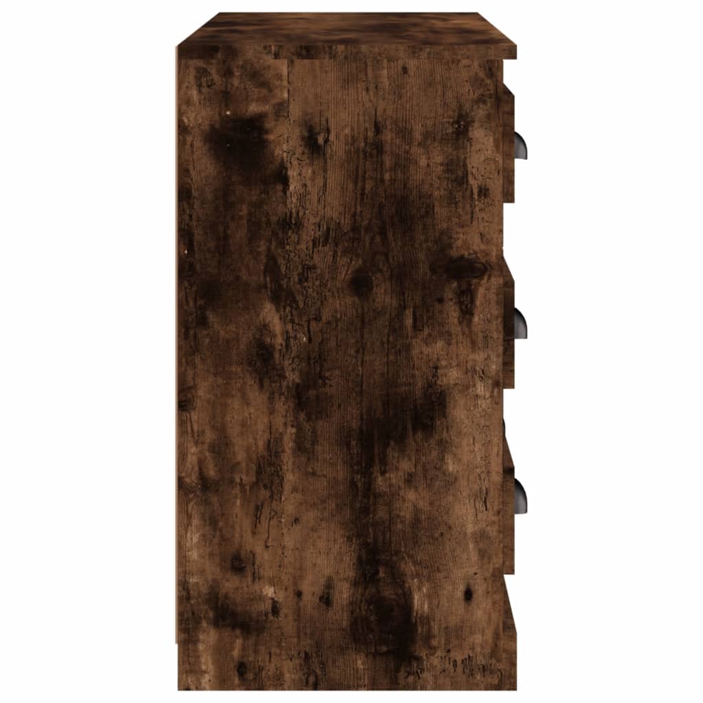skænk 70x35,5x67,5 cm konstrueret træ røget egetræsfarve
