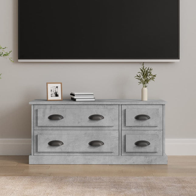 tv-bord 100x35,5x45 cm konstrueret træ betongrå