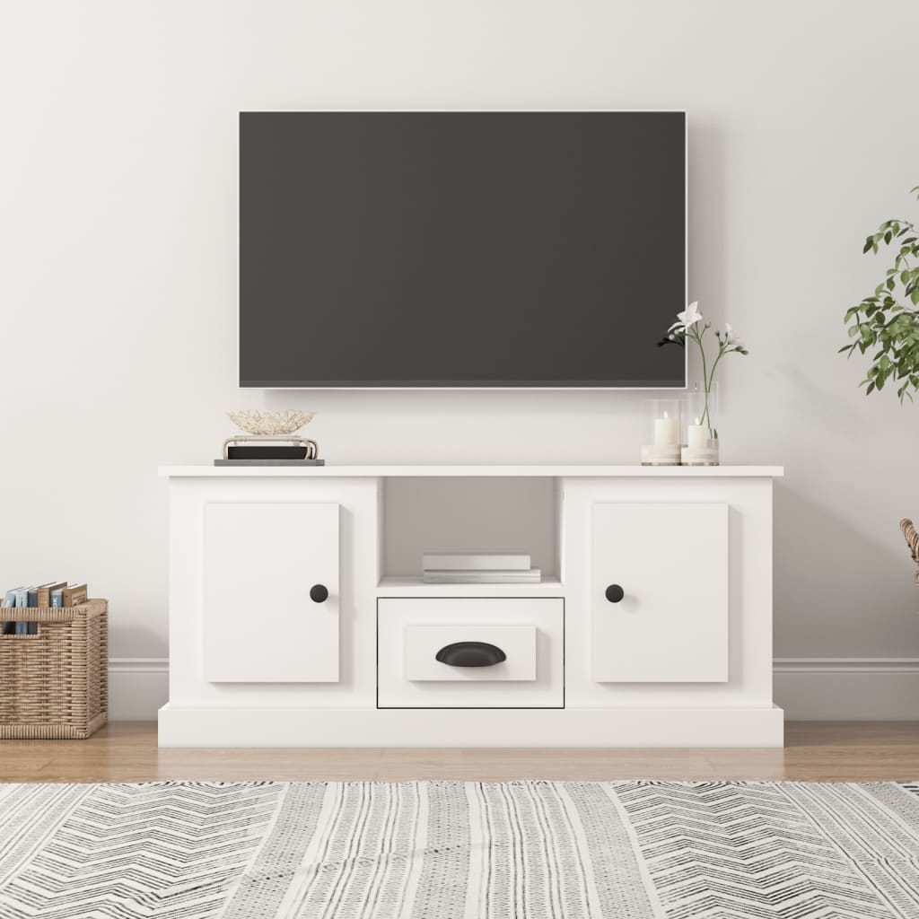 tv-bord 100x35,5x45 cm konstrueret træ hvid