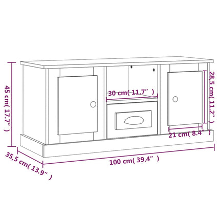 tv-bord 100x35,5x45 cm konstrueret træ betongrå