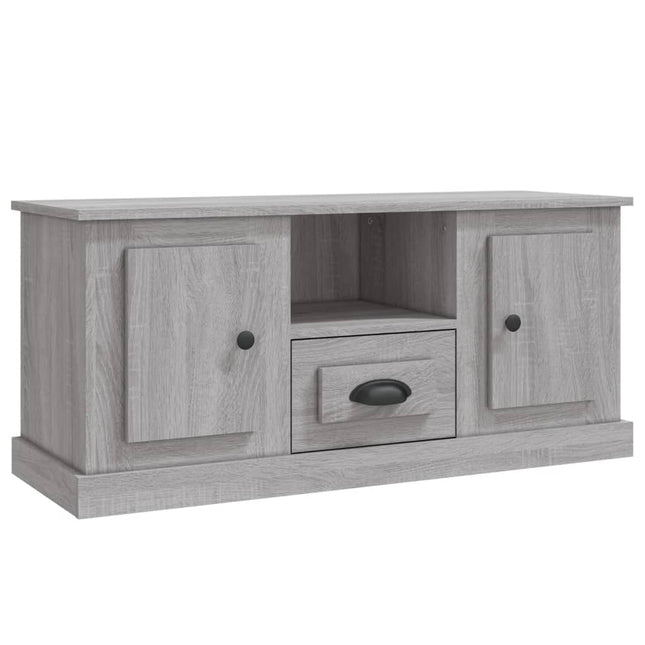 tv-bord 100x35,5x45 cm konstrueret træ grå sonoma-eg