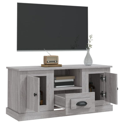 tv-bord 100x35,5x45 cm konstrueret træ grå sonoma-eg