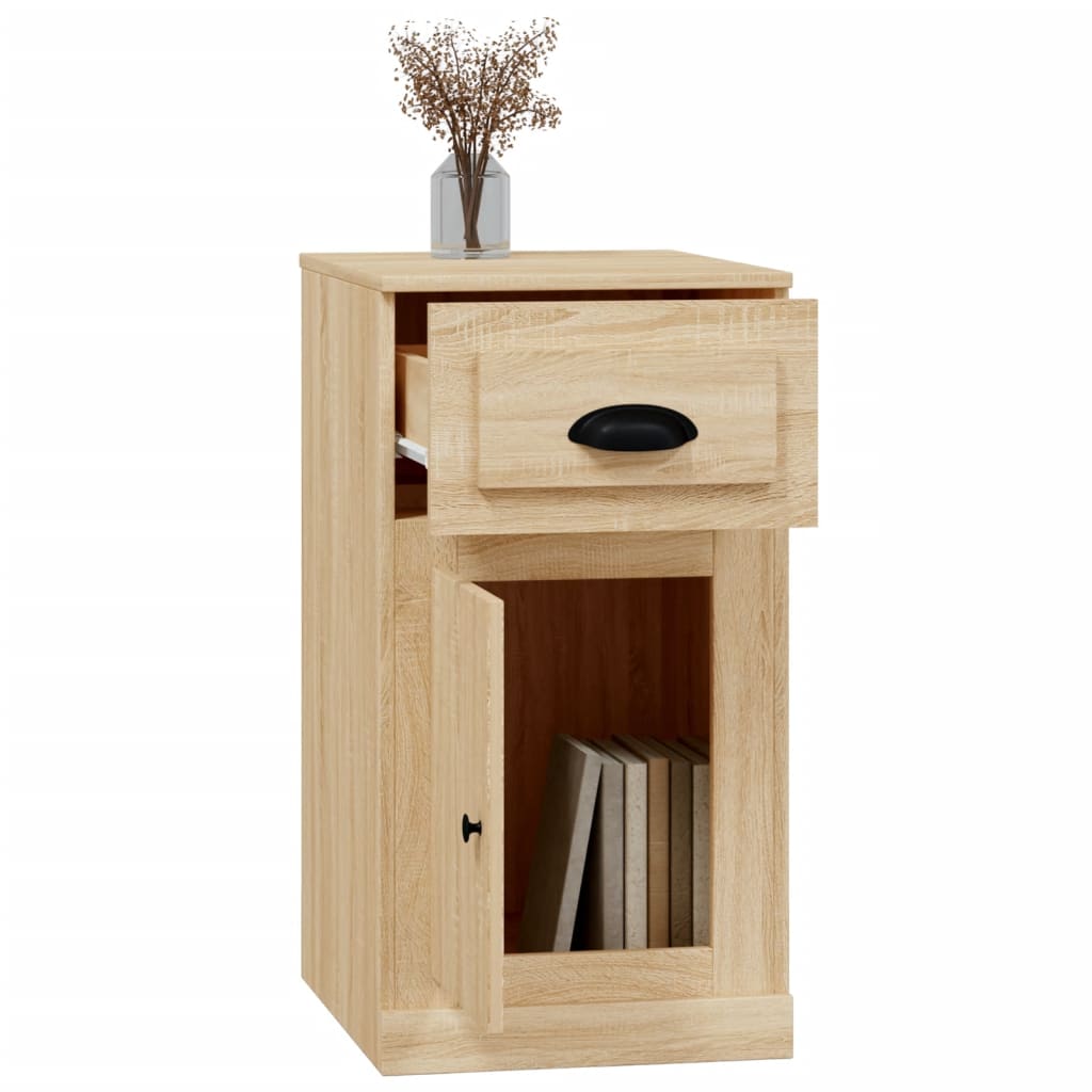 skuffeskab 40x50x75 cm konstrueret træ sonoma-eg