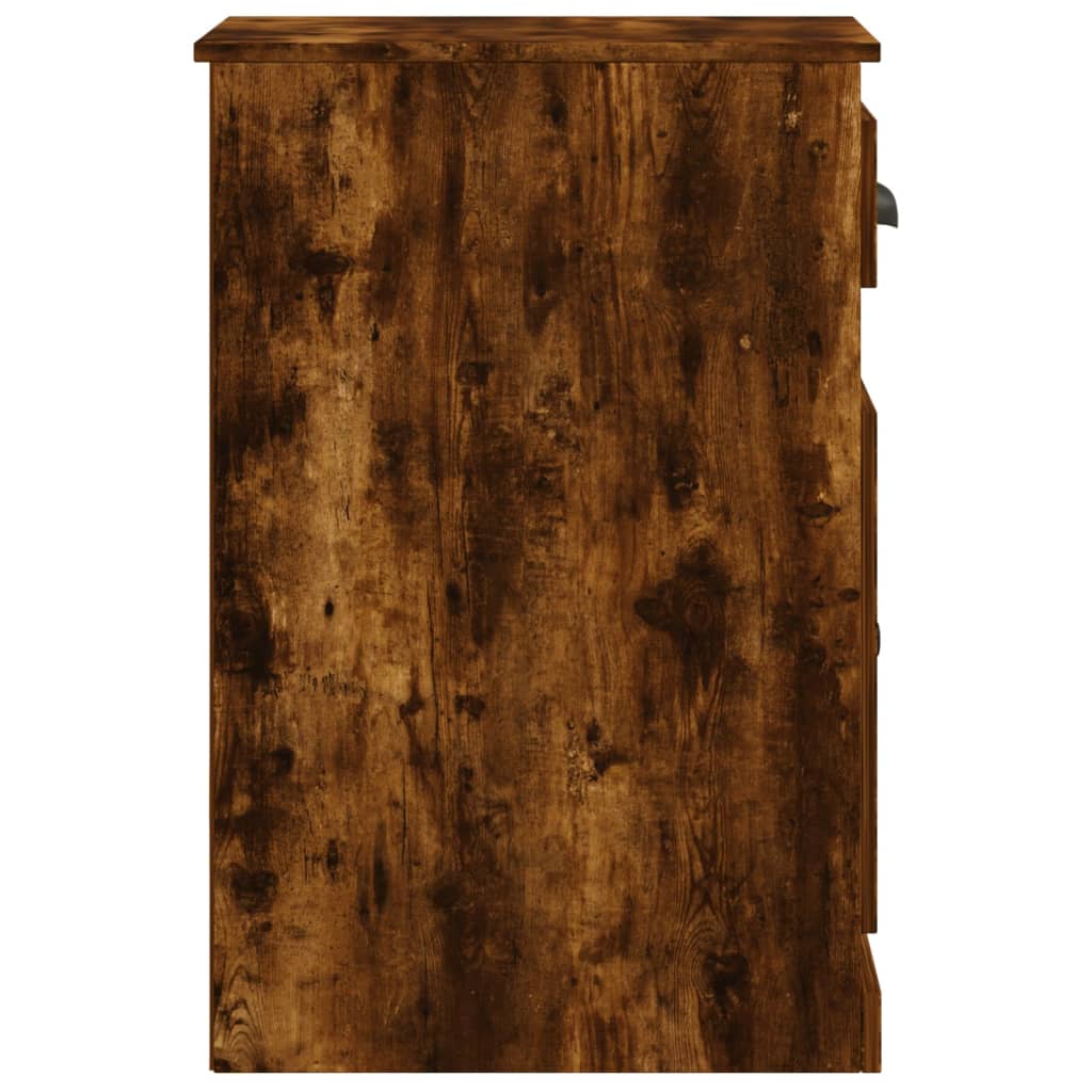 skuffeskab 40x50x75 cm konstrueret træ røget egetræsfarve