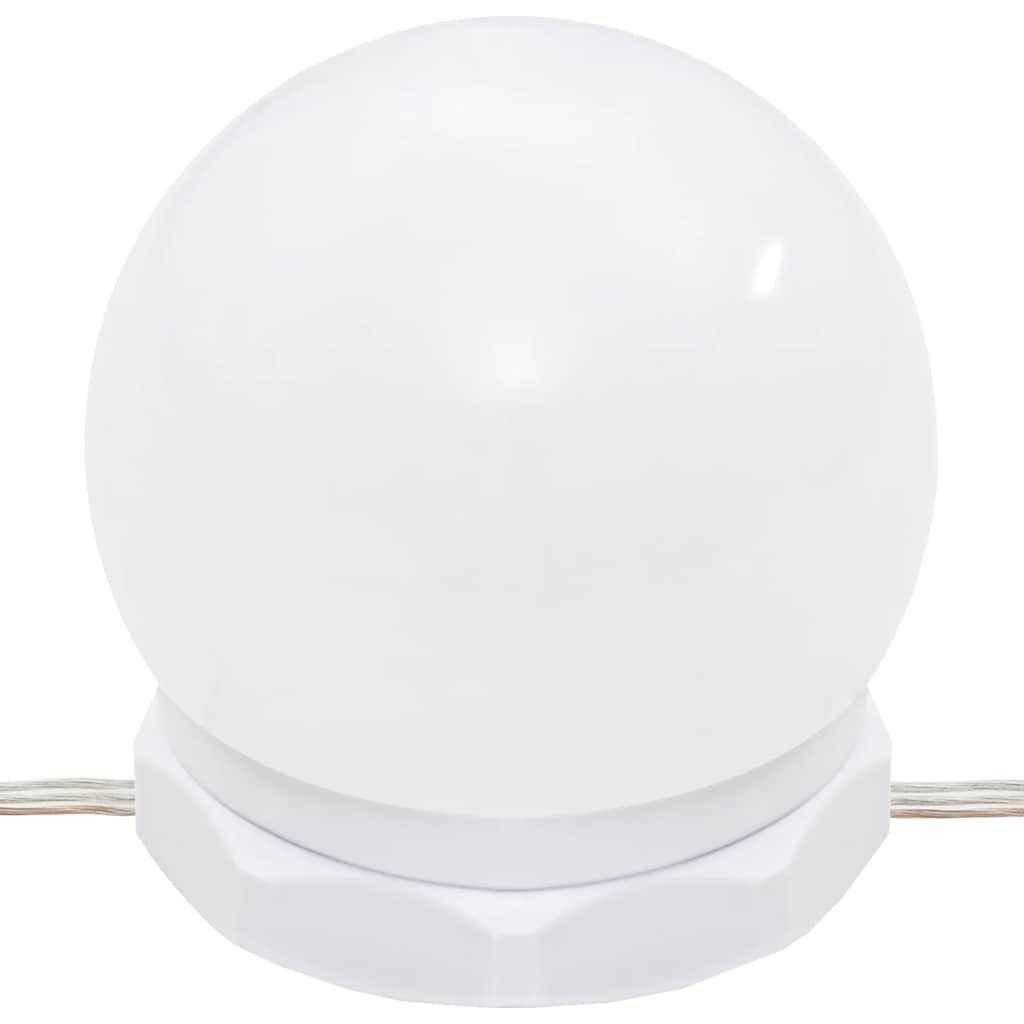 makeupbord med LED-lys 90x50x132,5 cm konstrueret træ brunt eg