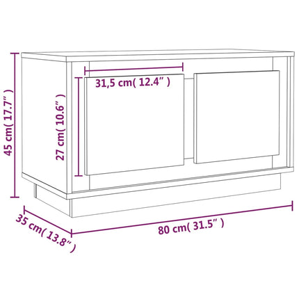 tv-bord 80x35x45 cm konstrueret træ betongrå